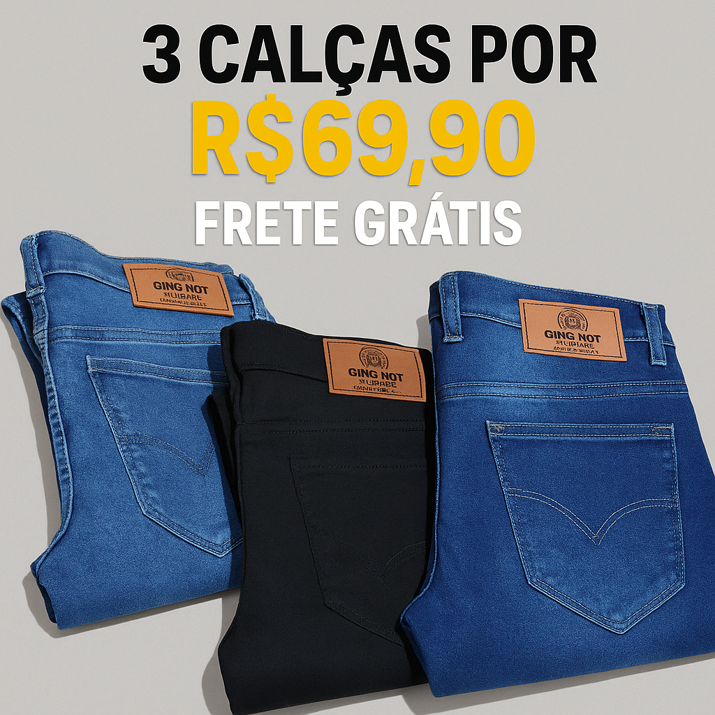 Kit 6 Calças Jeans masculina skinny com elastano linha premium - ATACADO