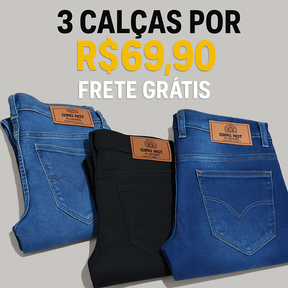 Kit 3 Calças Jeans - Frete Grátis