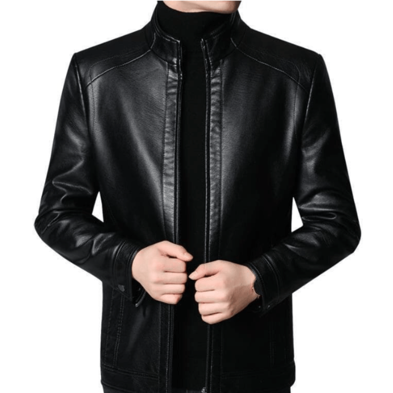 Jaqueta Masculina de Couro Genuino - Valentino Dourado