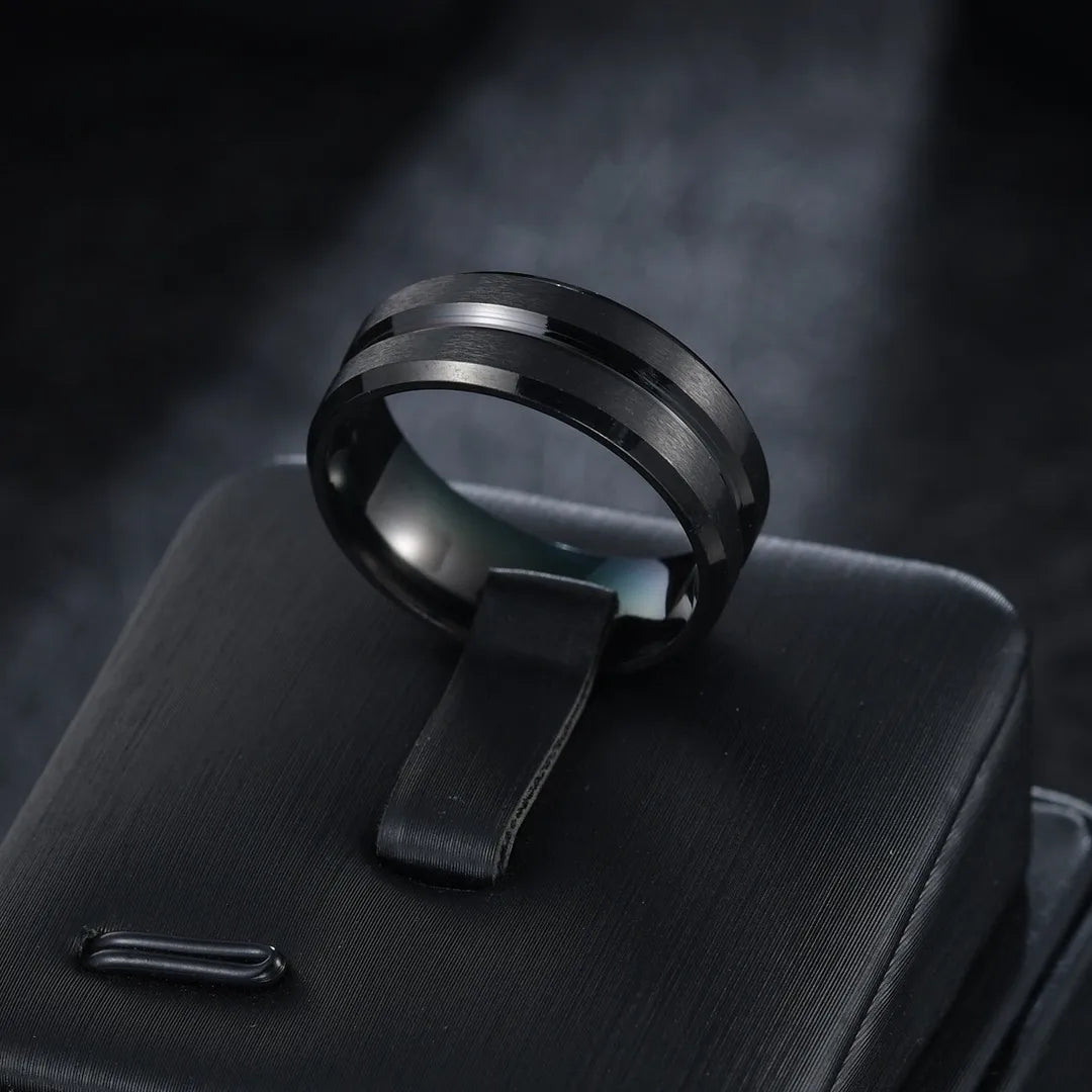 Anel Masculino 8mm Tungstênio Preto
