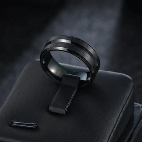 Anel Masculino 8mm Tungstênio Preto