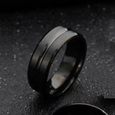 Anel Masculino 8mm Tungstênio Preto