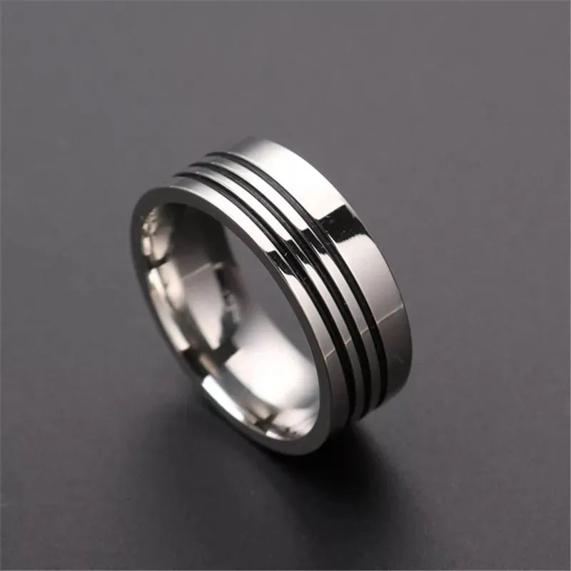 Anel Masculino de Aço Inox Line