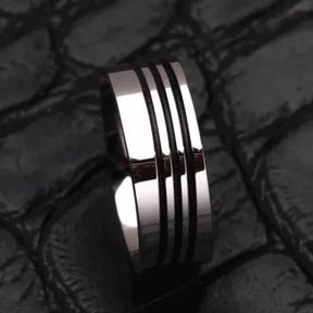Anel Masculino de Aço Inox Line