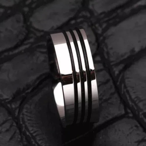Anel Masculino de Aço Inox Line