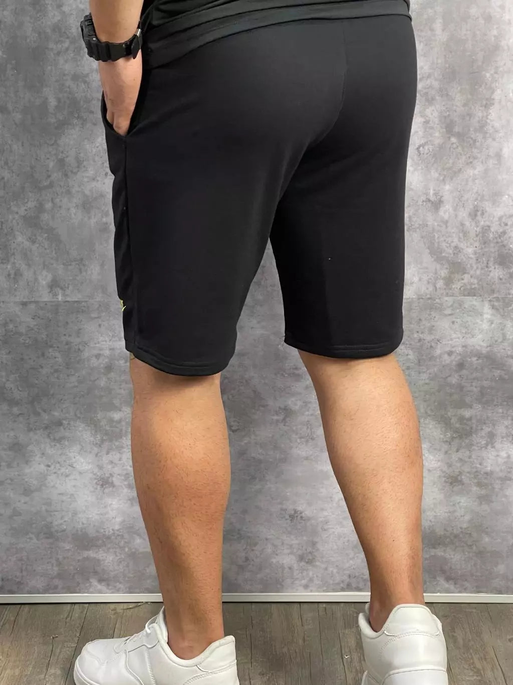 Bermuda Short de Moletom Masculina Plus Size Com Amarração e Elástico Academia Treino P ao G4