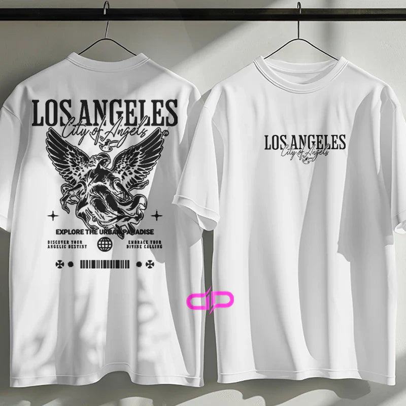 Camiseta Masculina Algodão no Estilo Urbano Streetwear City Of Los Angeles