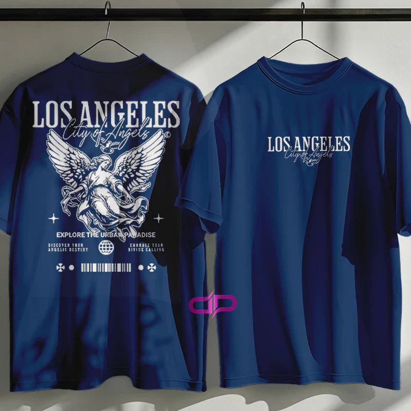 Camiseta Masculina Algodão no Estilo Urbano Streetwear City Of Los Angeles