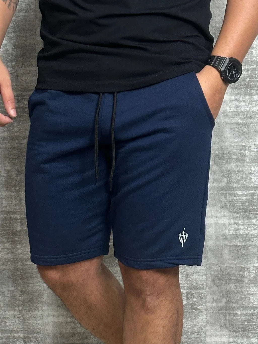 Bermuda Short de Moletom Masculina Plus Size Com Amarração e Elástico Academia Treino P ao G4