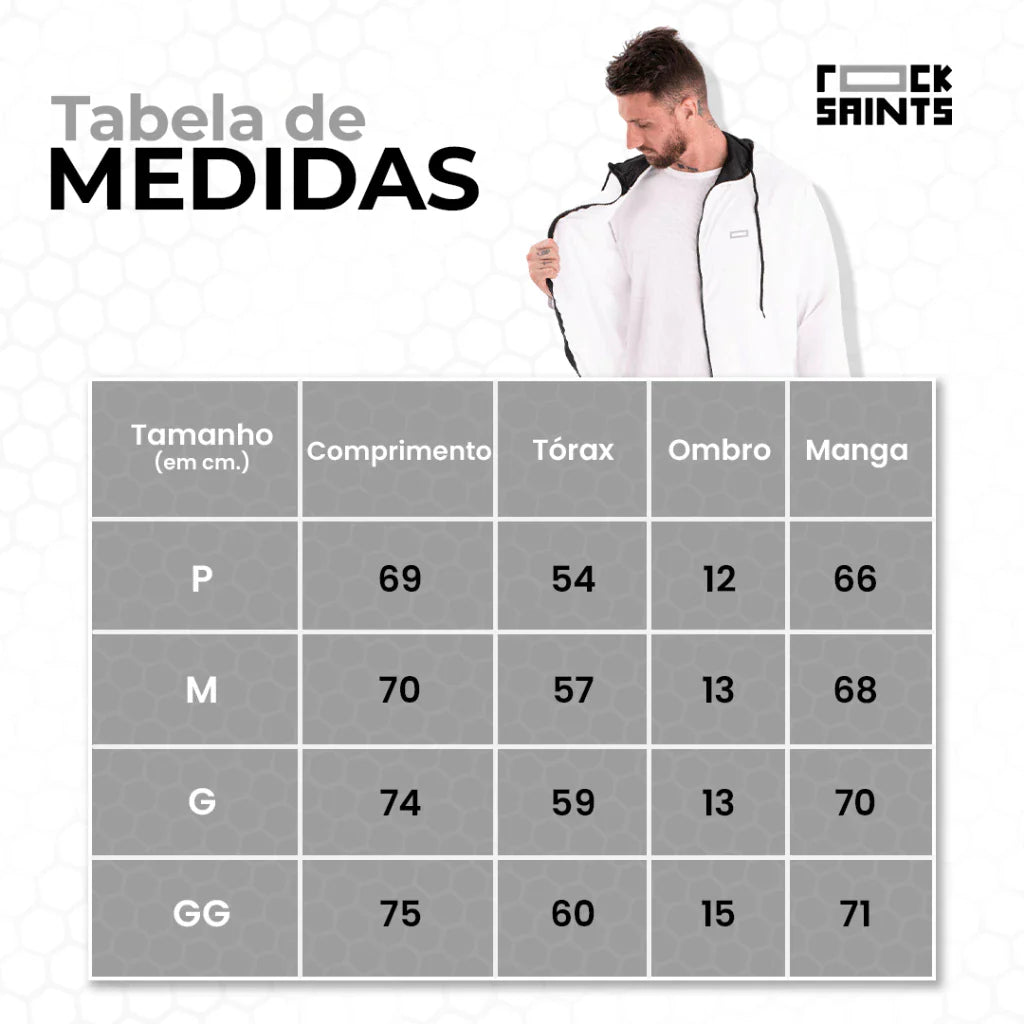 Corta Vento Masculina Impermeável Semi Forrada PRETO Rock Saints