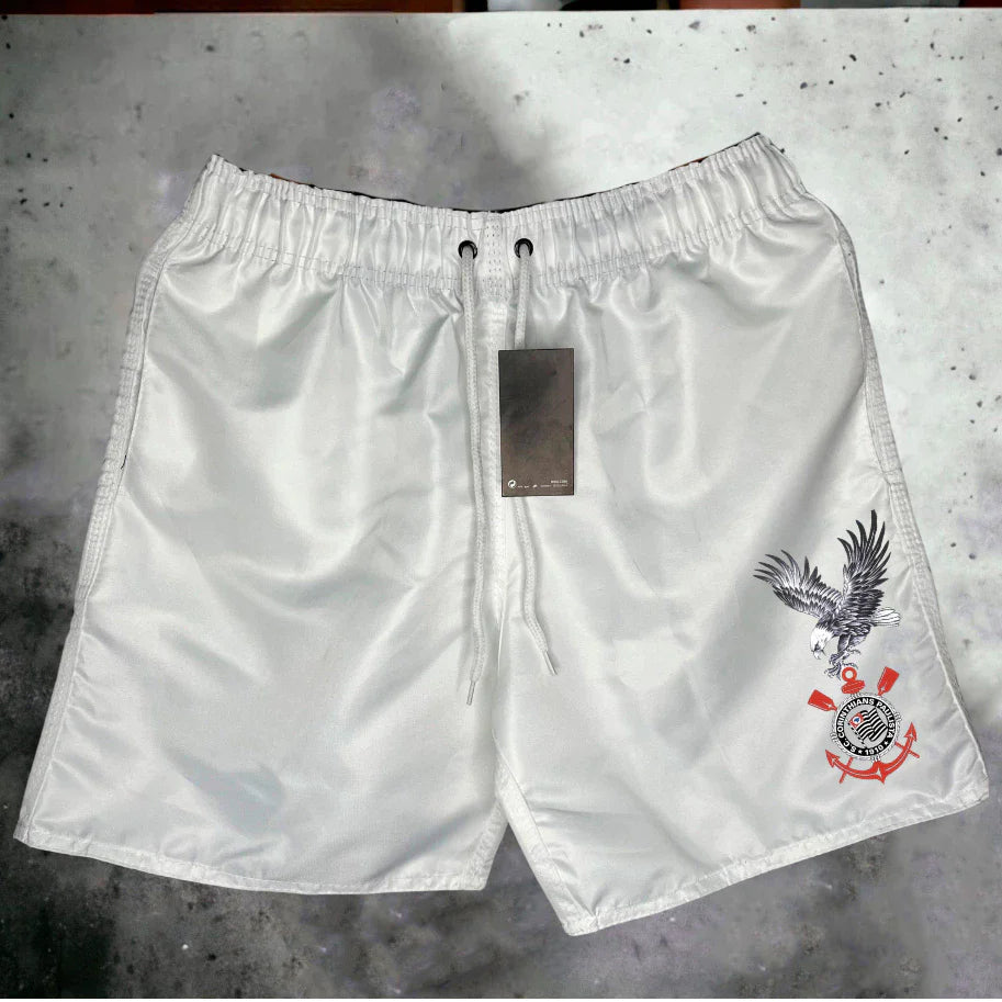 Bermuda Short Gaviões Da Fiel Tactel, Ideal Para Treinos, Academia, Corrida, Torcida Organizada