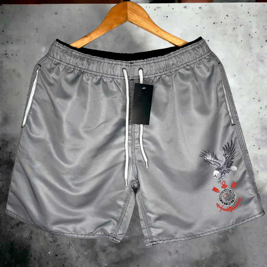 Bermuda Short Gaviões Da Fiel Tactel, Ideal Para Treinos, Academia, Corrida, Torcida Organizada
