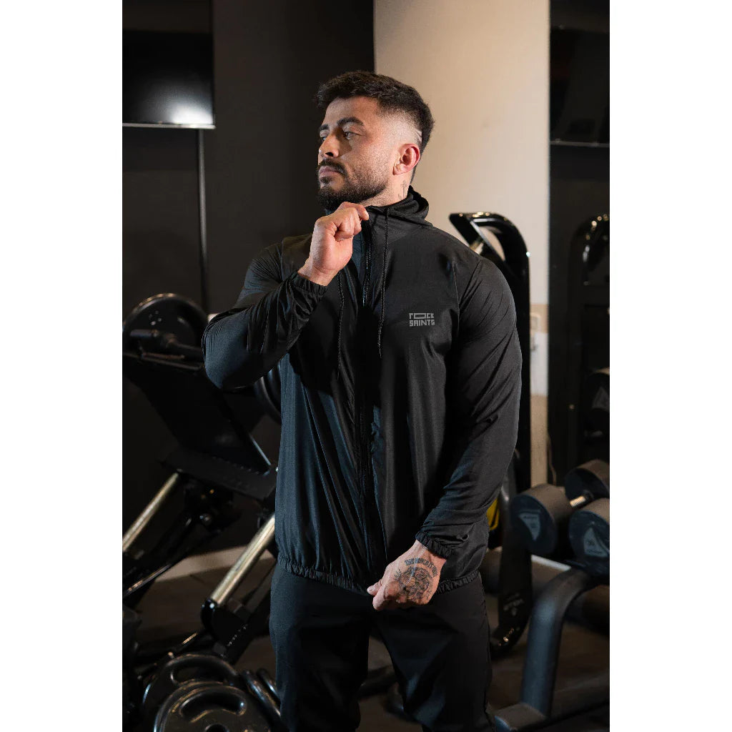 Corta Vento Masculina Impermeável Semi Forrada PRETO Rock Saints