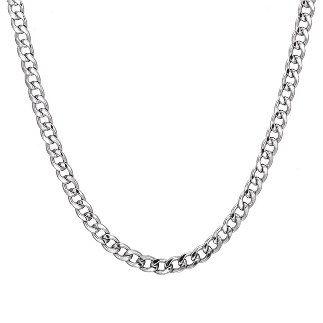 Cordão Corrente Elo Grumet Médio Aço Inox 316l Prateado