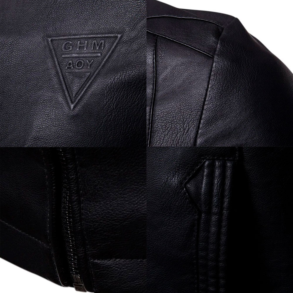 Jaqueta Masculina de Inverno em Couro Genuino - Spiky Premium