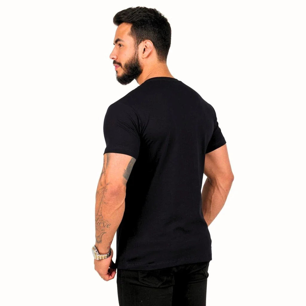 Camiseta Masculina Camisa Basica Algodão Egípcio Não Amassa